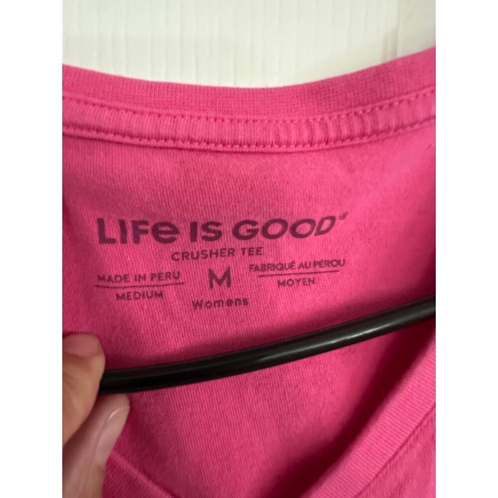 Life Is Good V-Neckline Long Sleeves Rocking Chair Cat Crusher T-shirt Size M - Picture 5 of 6
